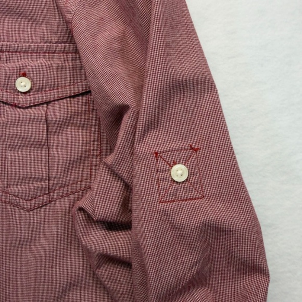 Banana Republic Soft Wash Coronado Shirt Mens M Red Micro Check Cotton - Picture 7 of 7